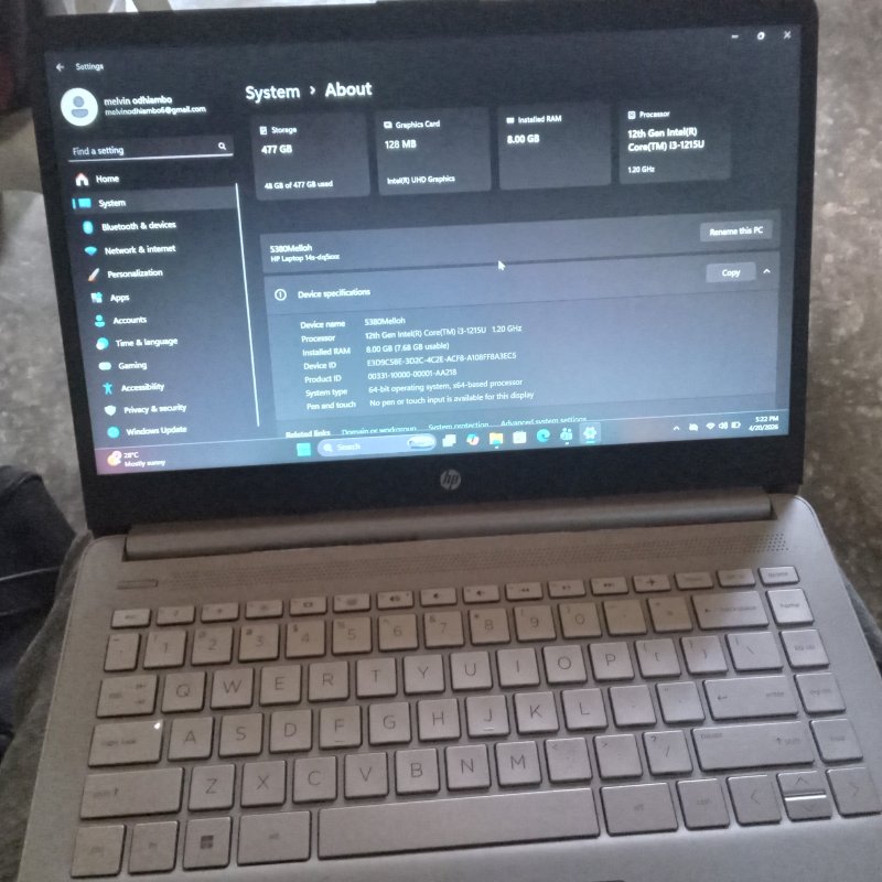 Slightly past used HP Laptop 