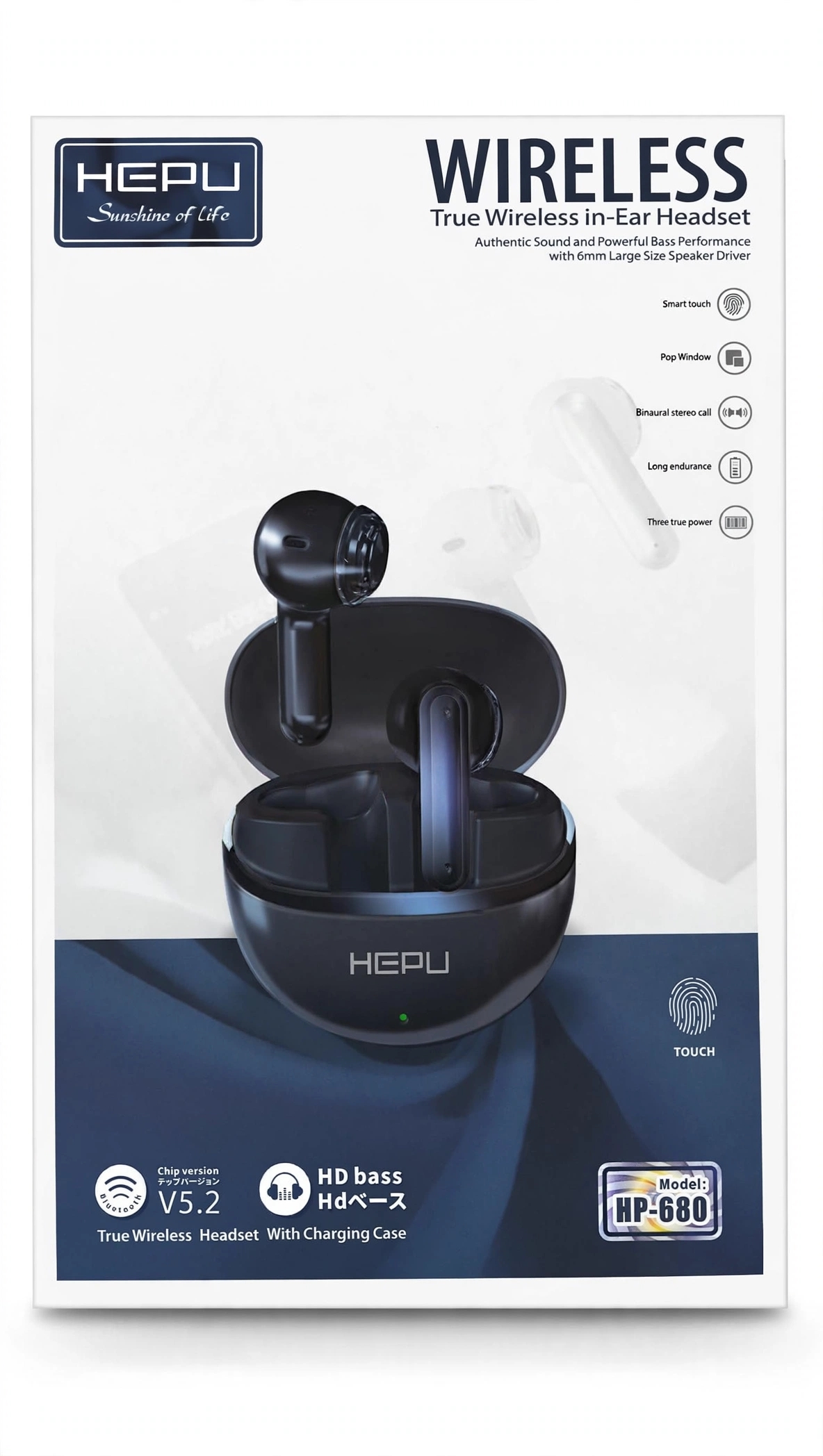 HEPU HP-680 Wireless Bluetooth Earbuds